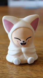 Stray Kids SKZOO FoxI.Ny Gacha Light, front of the fox figure in a white hood