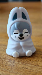 Stray Kids SKZOO Wolf Chan Gacha Light, front of the grey wolf figure