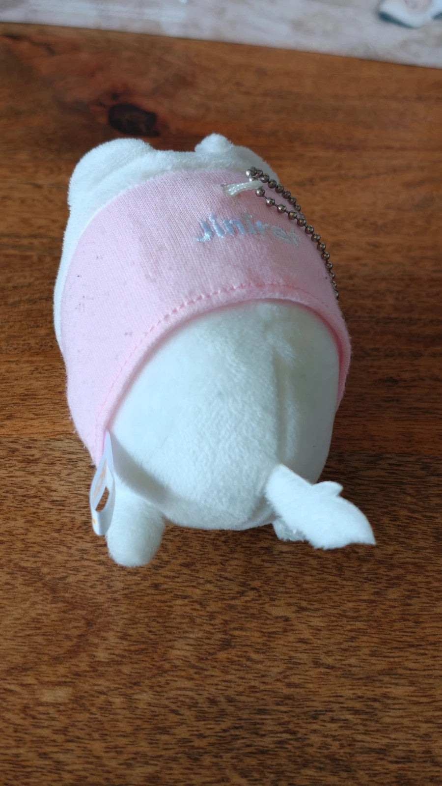 Stray Kids SKZOO Jiniret Plush Keyring, back of the round plush and chain