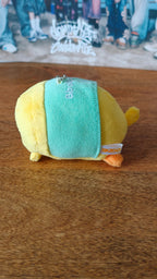 Stray Kids SKZOO BbokAri Plush Keyring, underside of the round plush in a turquoise outfit