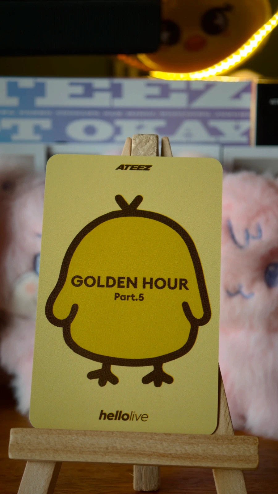 ATEEZ Yeosang GOLDEN HOUR : Part.5 Photocard (HelloLive POB), reverse of photocard