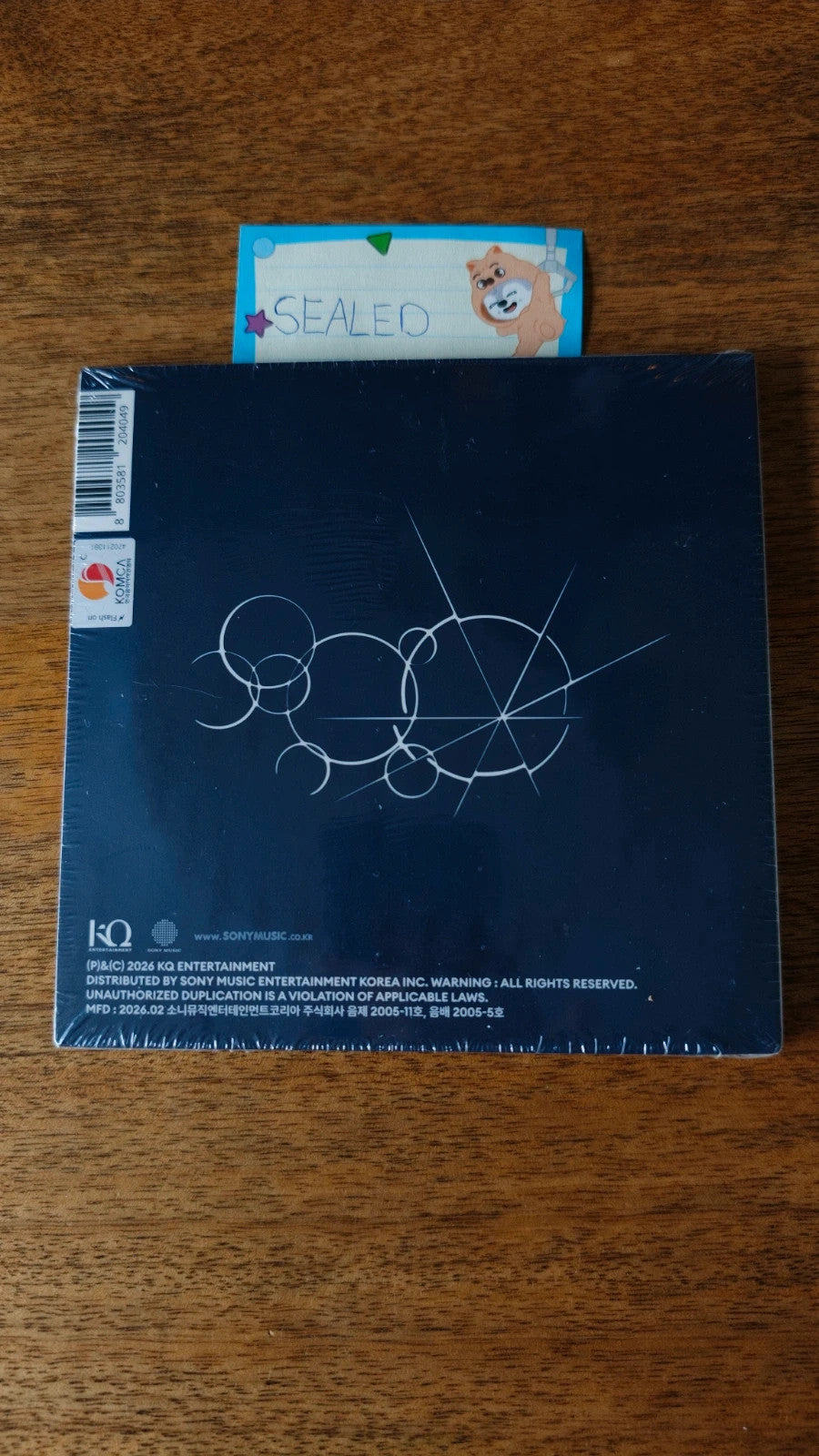 ATEEZ Yunho GOLDEN HOUR : Part.4 Album (Digipack Ver., Sealed) — sealed album reverse