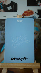 Stray Kids Felix DICON D’FESTA Photocard — reverse with printed signature design