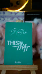 Stray Kids Felix THIS & THAT Photocard (HMV B POB), reverse of photocard