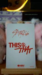 Stray Kids Hyunjin THIS & THAT Photocard (HMV Lucky Draw Y), reverse of photocard