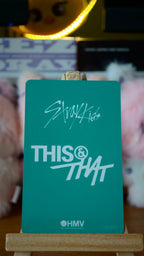Stray Kids Hyunjin THIS & THAT Photocard (HMV B POB), reverse of photocard