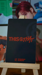 Stray Kids Hyunjin THIS & THAT Lenticular Photocard (FANS Album Ver.), reverse of the lenticular photocard with THIS & THAT logo