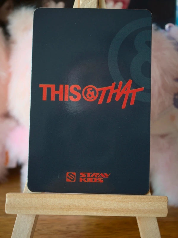 Stray Kids Bang Chan THIS & THAT Lenticular Photocard (FANS Album Ver.), reverse of the lenticular photocard with THIS & THAT logo