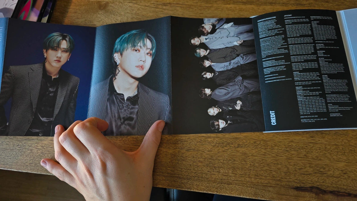 Stray Kids HOP Accordion Album Changbin, open accordion booklet with portrait and track list