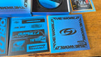 ATEEZ The World Ep 1 Movement Album, close-up of blue packaging and sticker sheet
