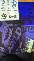 ATEEZ THE WORLD EP.2 : OUTLAW Album, purple album packaging and sticker sheet
