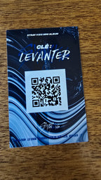 Stray Kids Levanter Photocard Bang Chan, blue reverse with Levanter logo and QR code
