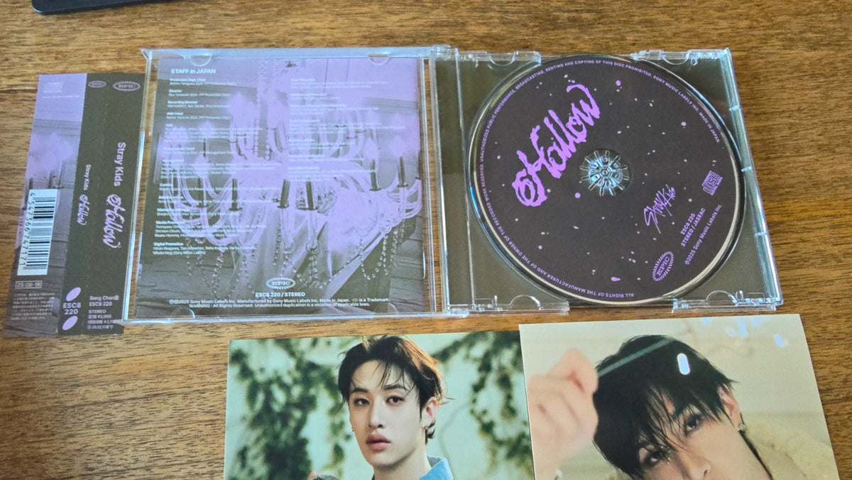Stray Kids Hollow Album Bang Chan CD, open jewel case showing purple disc