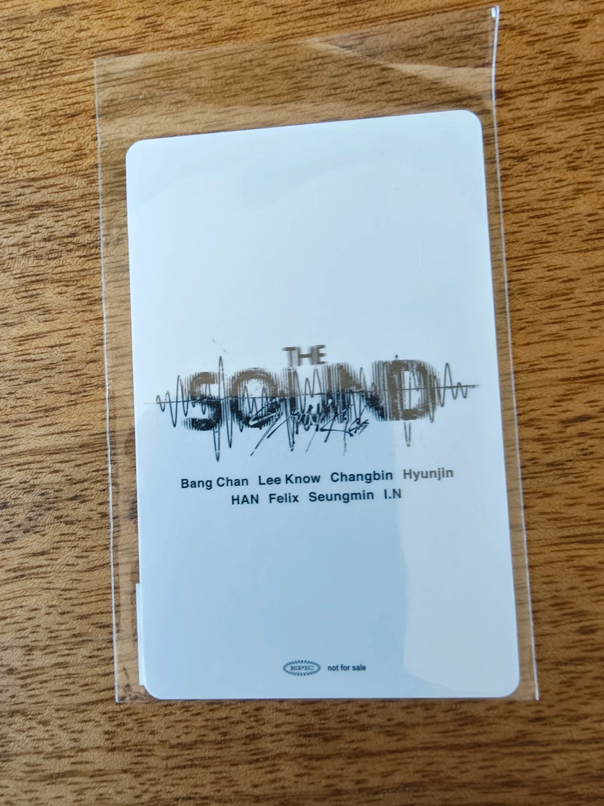 Stray Kids Felix Photocard The Sound Bang Chan, white reverse with THE SOUND logo