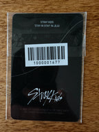 Stray Kids Felix Photocard, black reverse with barcode label