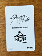 Stray Kids Felix Photocard HOP HMV POB, white reverse with HOP and HMV logos