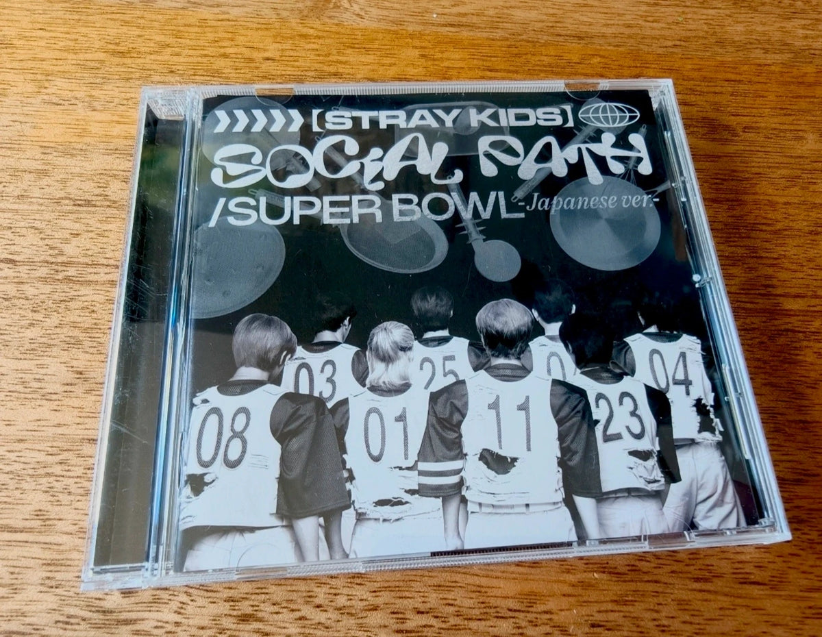 Stray Kids Social Path Superbowl Album CD, front cover with group photograph