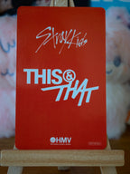 Stray Kids Felix THIS & THAT Photocard (HMV A POB), reverse of photocard