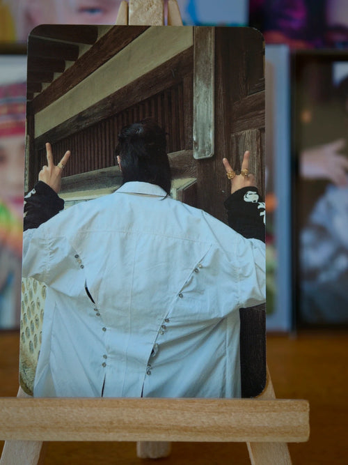 Stray Kids Hyunjin HOP Photocard (SKZHOP Double-sided), second side showing the back of the outfit