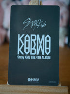 Stray Kids Seungmin KARMA Photocard (HMV A POB), reverse of photocard