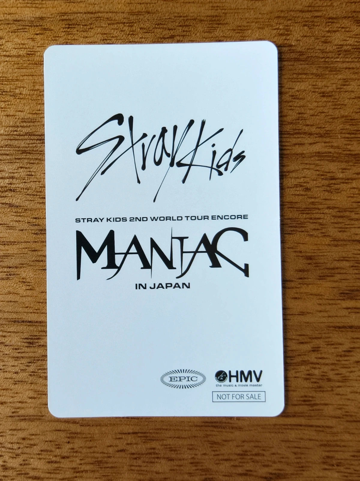 Stray Kids Hyunjin MANIAC ENCORE in Japan Photocard (Blu-ray HMV POB), reverse of photocard
