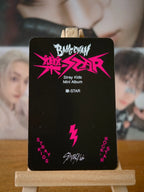 Stray Kids Bang Chan ROCK-STAR Photocard (Postcard POB), reverse of photocard