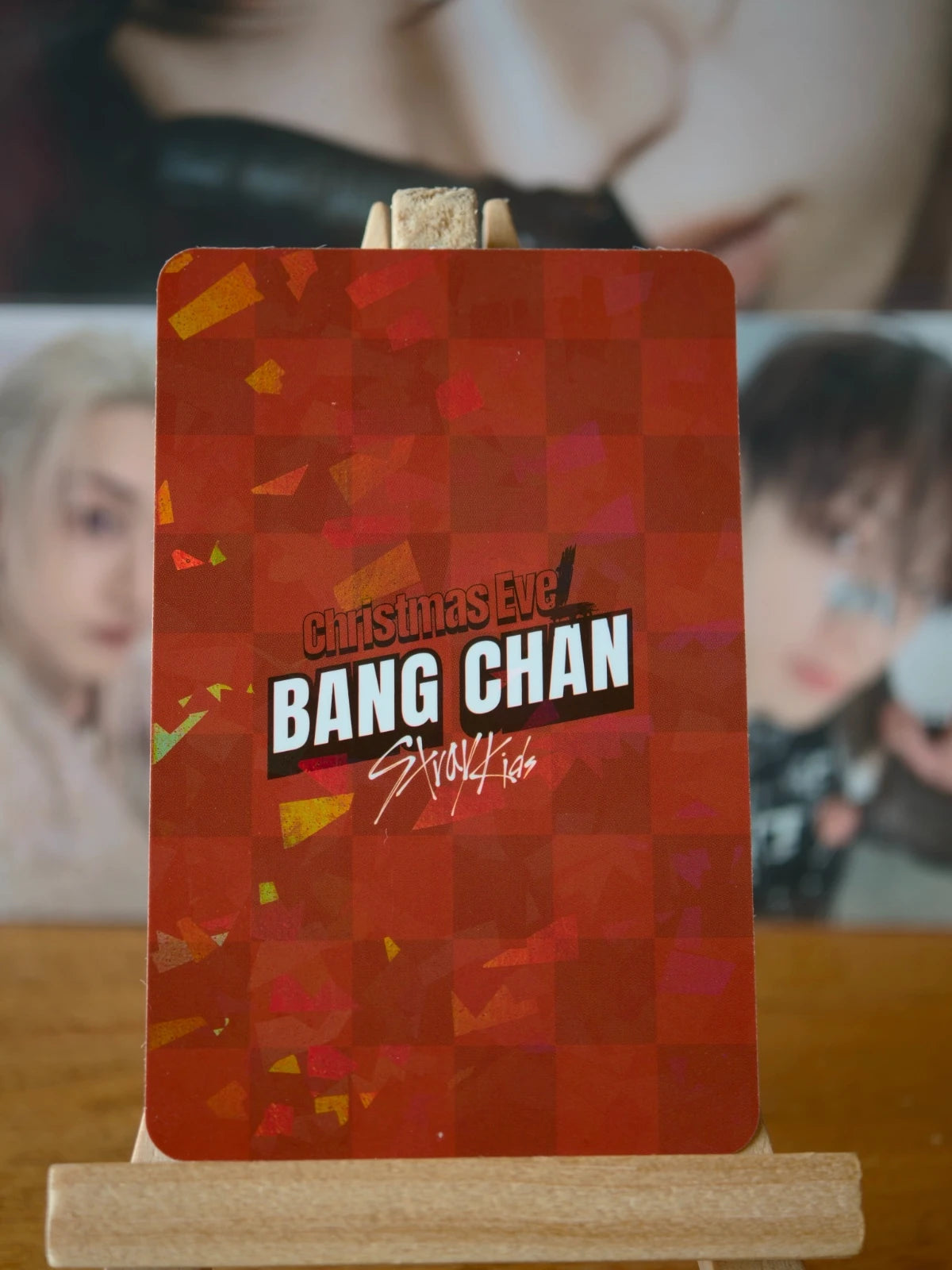 Stray Kids Bang Chan Christmas EveL Photocard (Glitter), reverse of photocard