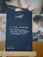 Stray Kids Bang Chan I am NOT Photocard (Childhood Design), reverse of photocard
