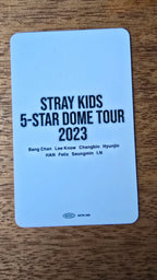 Stray Kids Felix 5-STAR Dome Tour 2023 Photocard (Venue Benefit, Osaka, 9 September 2023), reverse of photocard