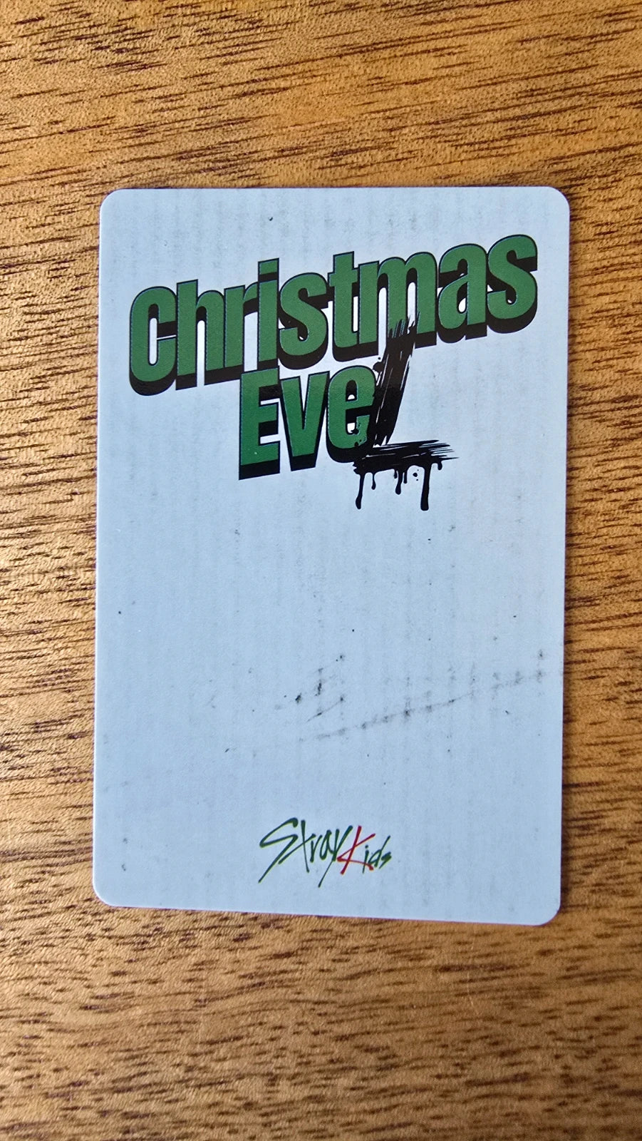 Stray Kids Lee Know Christmas EveL Photocard (Album POB), reverse of photocard