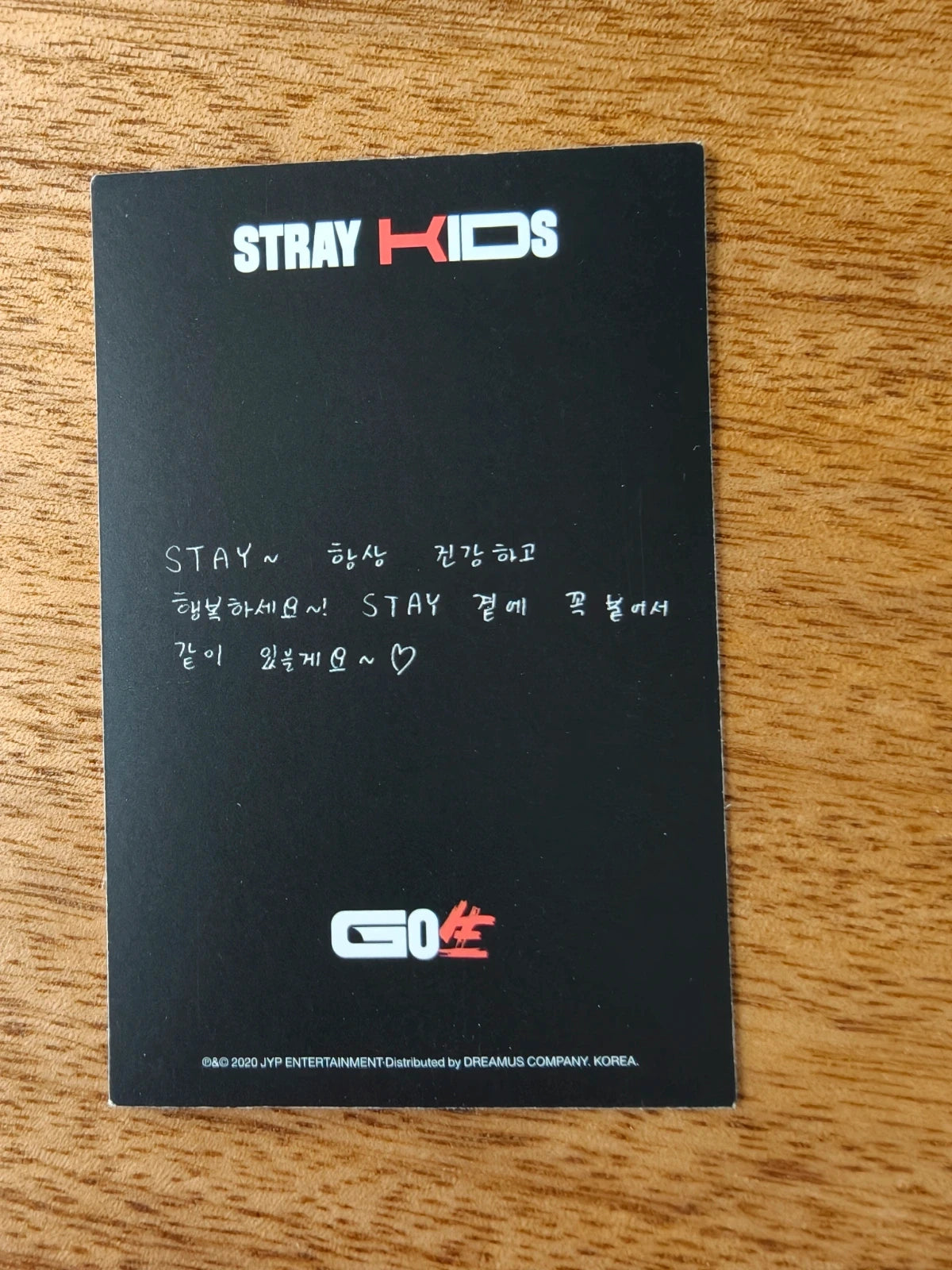 Stray Kids Han GO LIVE Photocard (Concept B Design), reverse of photocard
