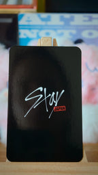 Stray Kids Bang Chan STAY JAPAN Photocard (Fanclub Renewal) — black STAY JAPAN reverse