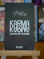 Stray Kids Hyunjin KARMA Photocard (HMV A POB) — reverse
