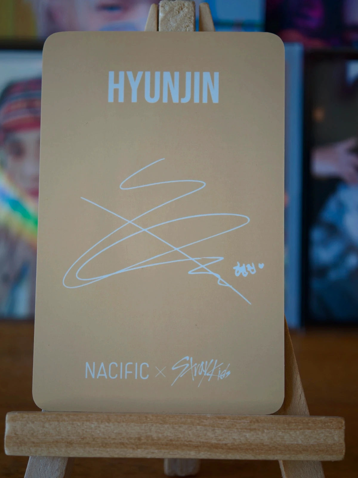 Stray Kids Hyunjin NACIFIC Photocard (Round 14) — reverse with printed signature design