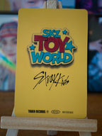 Stray Kids Hyunjin SKZ TOY WORLD Photocard (Blu-ray Tower Records POB) — reverse