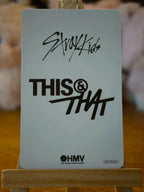 Stray Kids Lee Know THIS & THAT Photocard (HMV Lucky Draw Z), reverse of photocard