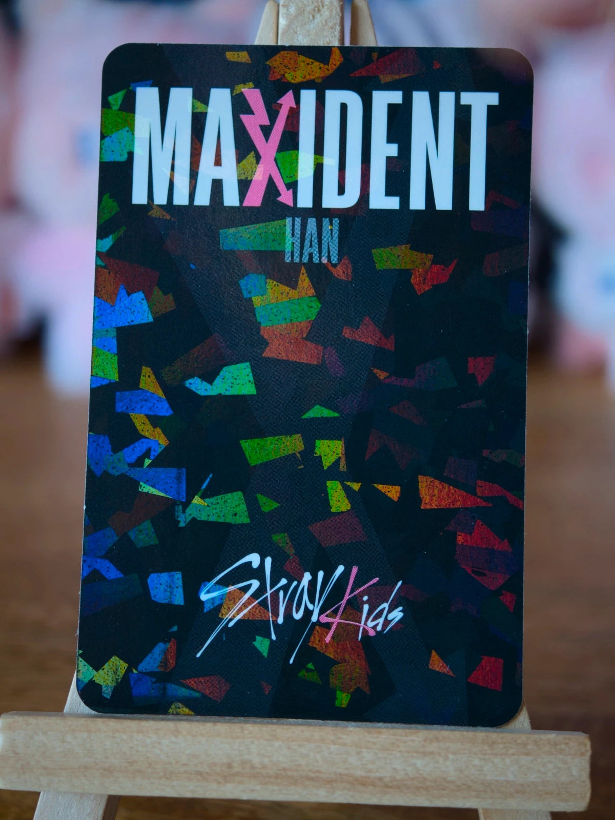 Stray Kids Han MAXIDENT Photocard (Soundwave Glitter POB) — reverse
