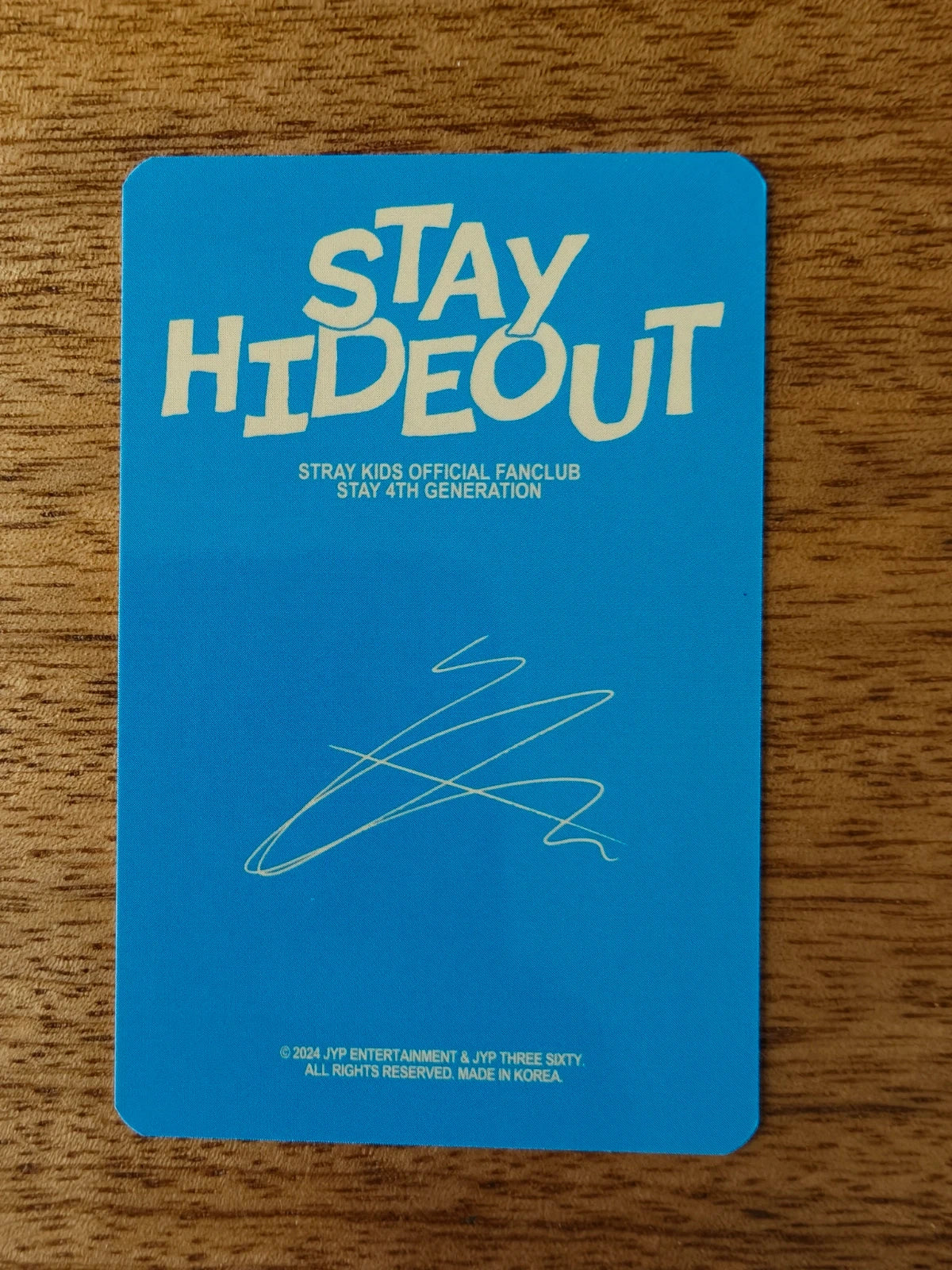 Stray Kids Hyunjin STAY HIDEOUT Photocard (Solo Photocard) — reverse design