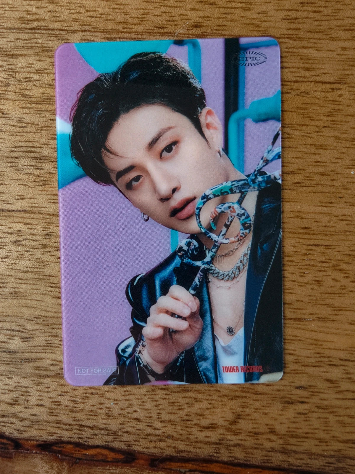 Stray Kids Bang Chan THE SOUND Photocard (Tower Records Clear POB) — portrait side