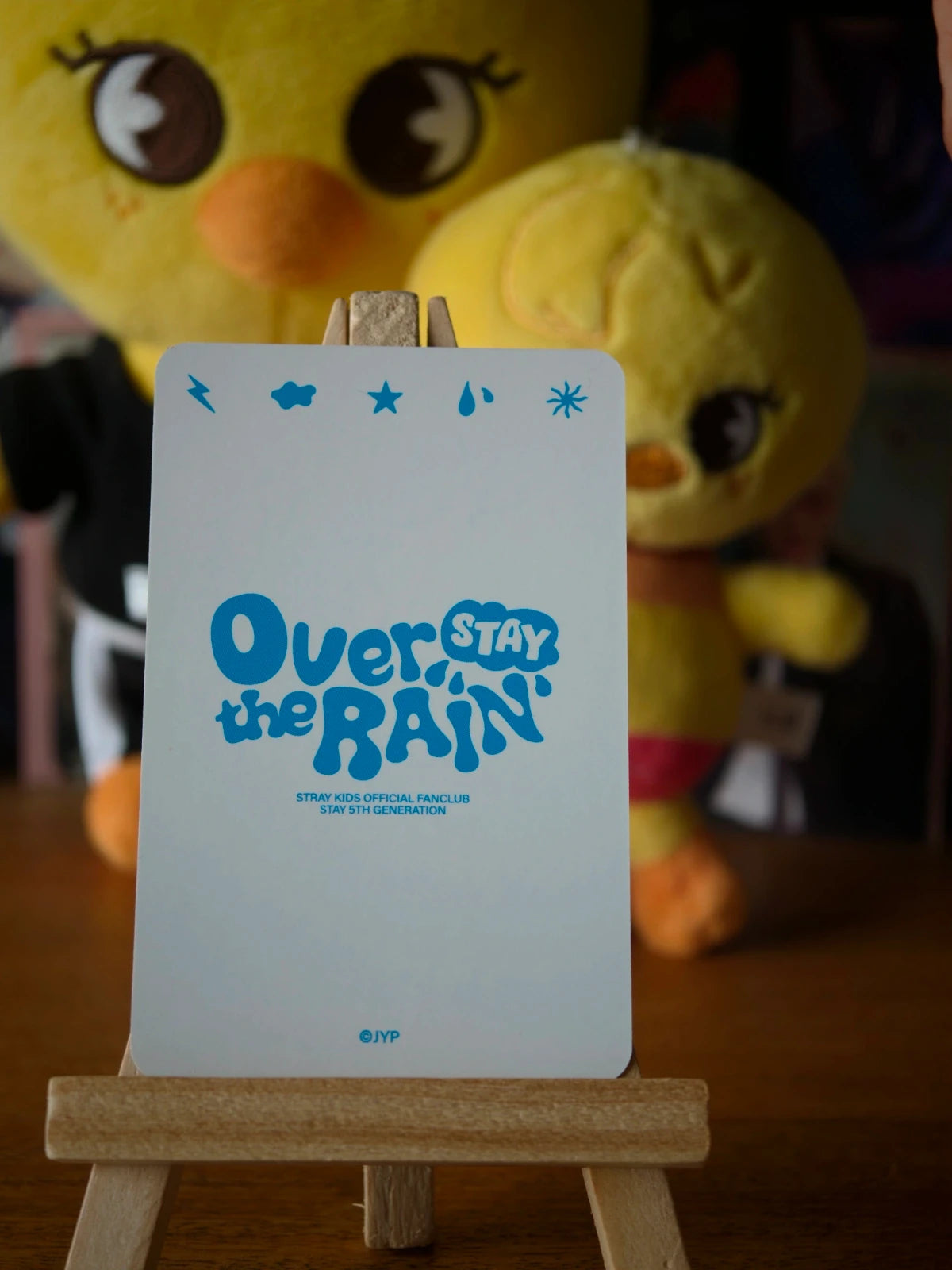 Stray Kids Felix Over the Rain Photocard (Blue Cushion) — reverse design