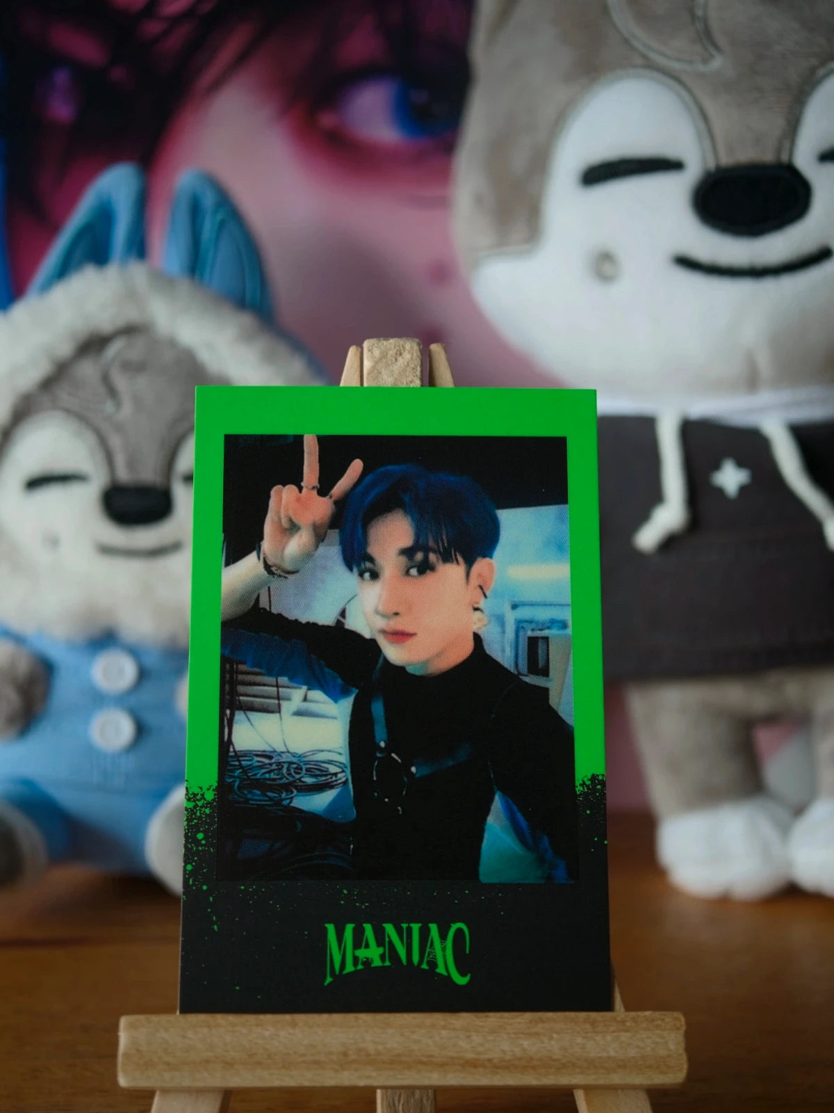 Stray Kids Bang Chan MANIAC in Seoul Polaroid-style Photocard (Pre-order Polaroid, Black Design) — front