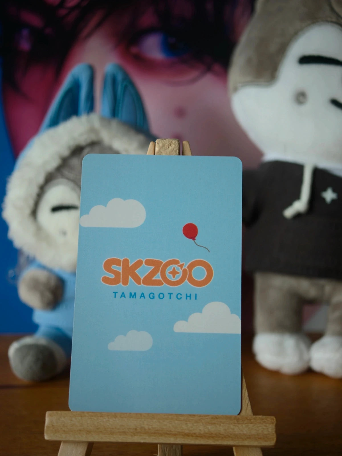Stray Kids Bang Chan SKZOO x TAMAGOTCHI Photocard — SKZOO TAMAGOTCHI cloud-design reverse