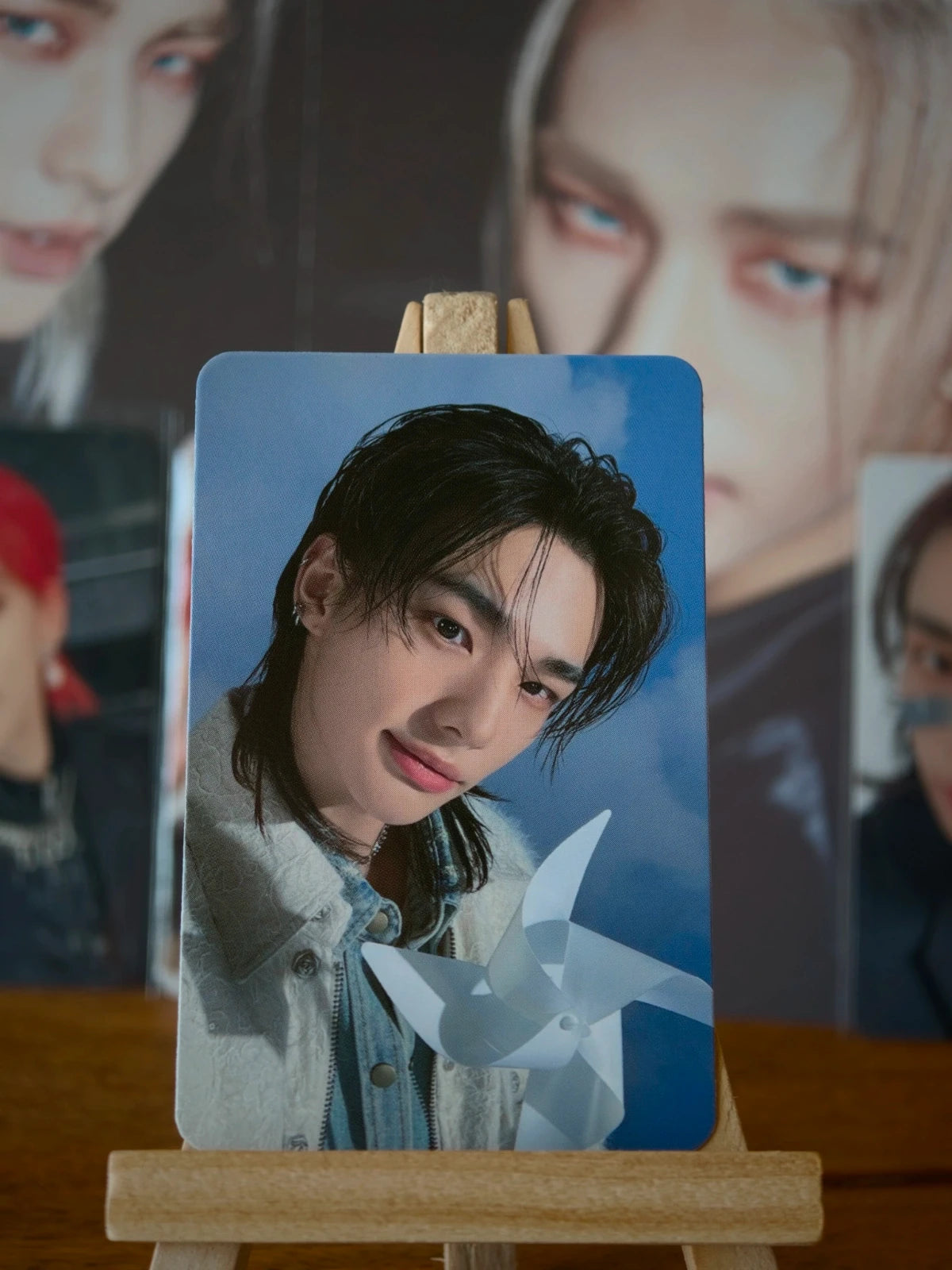 Stray Kids Hyunjin Over the Rain Photocard (Pinwheel) — front view