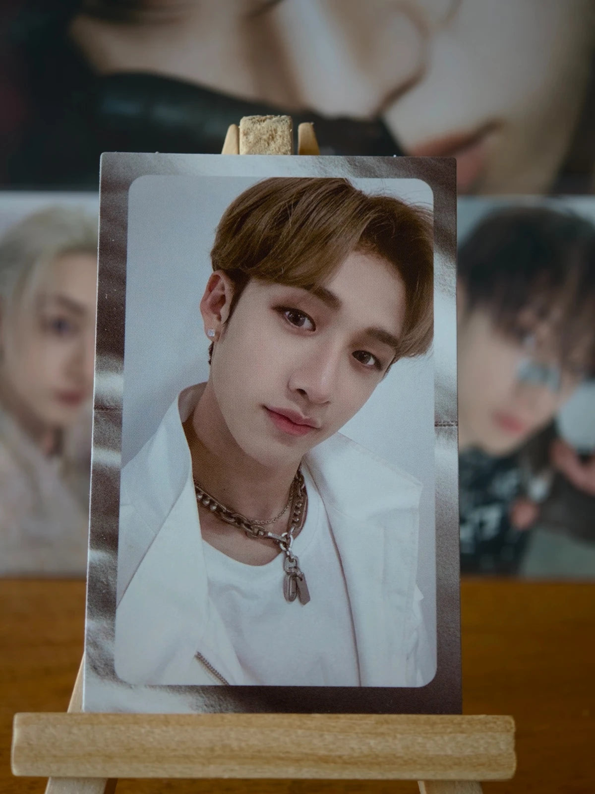 Stray Kids Bang Chan Clé: LEVANTER Photocard (Silver Design) — front
