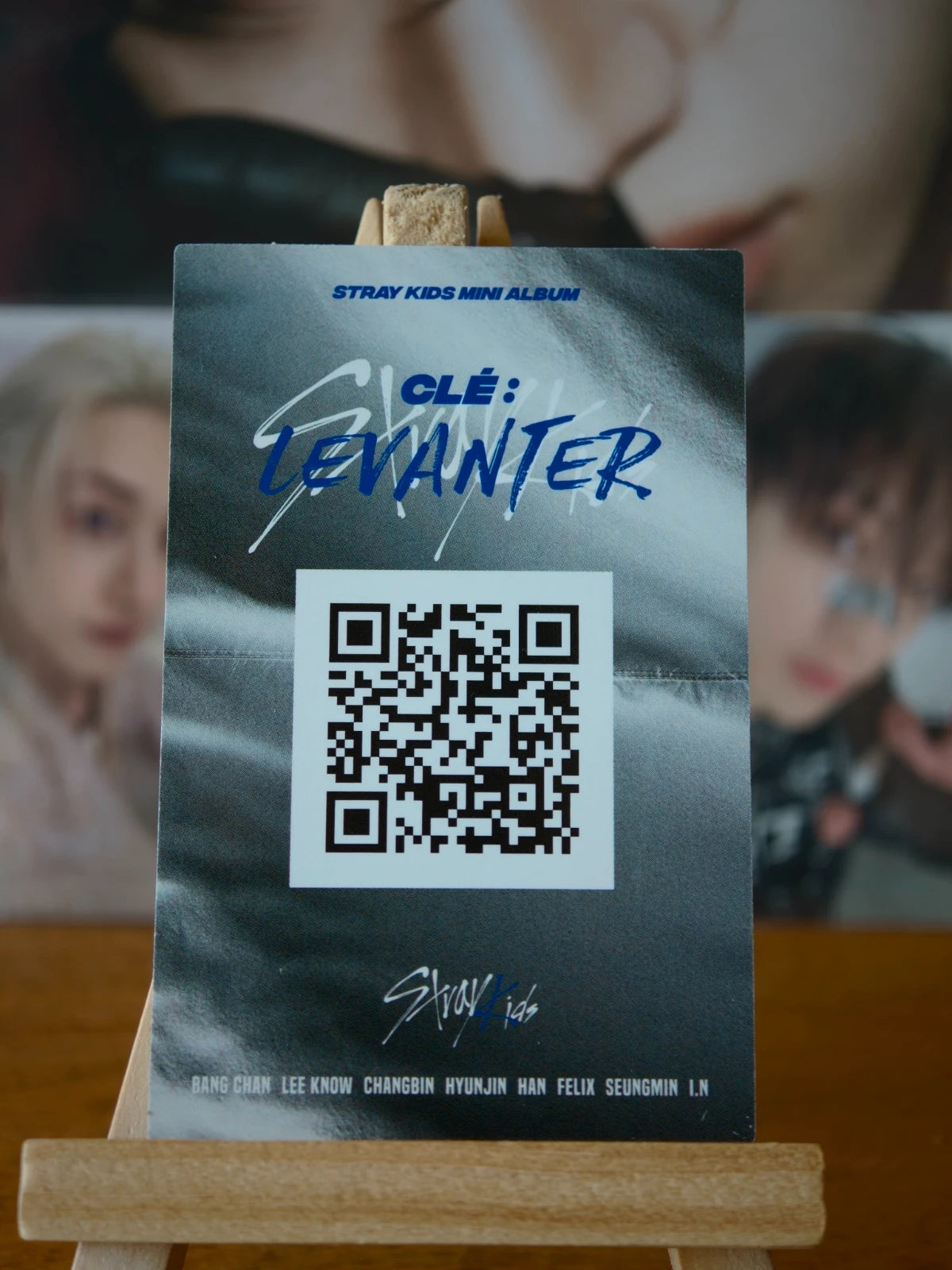 Stray Kids Bang Chan Clé: LEVANTER Photocard (Silver Design) — QR-code reverse