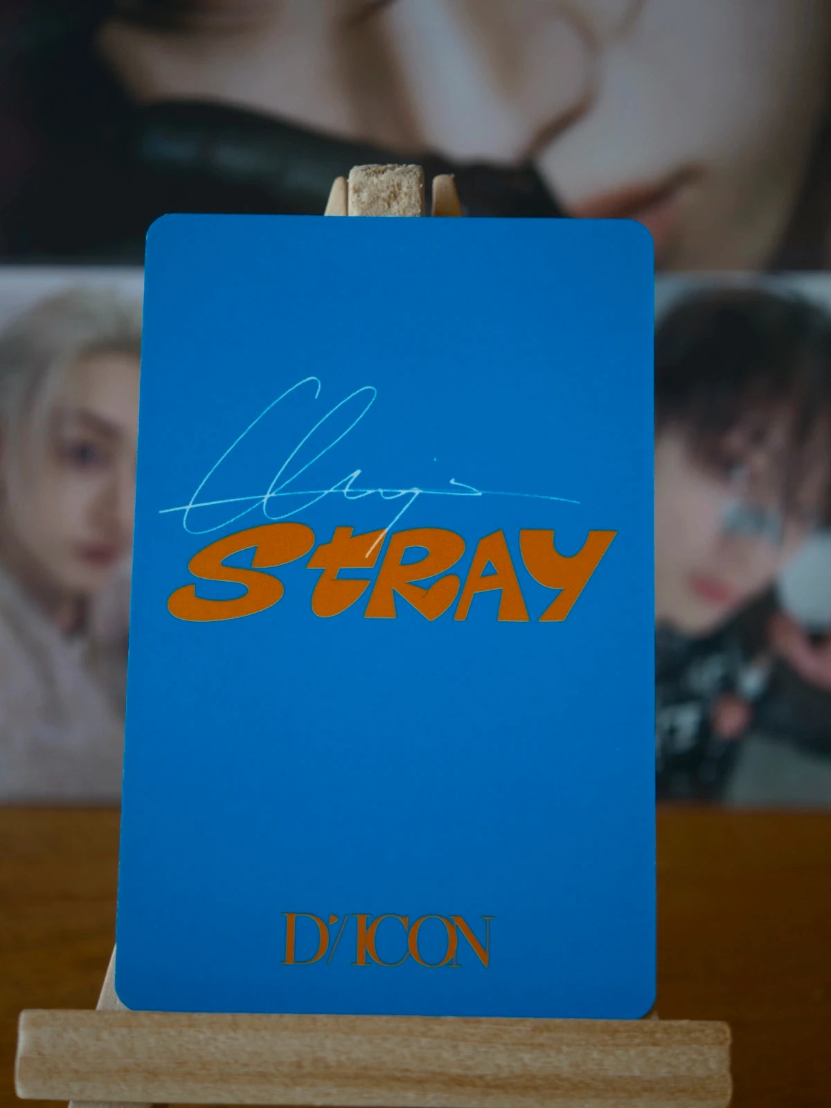 Stray Kids Bang Chan DICON D’FESTA Mini Edition Photocard (Globe Portrait) — reverse with printed signature design