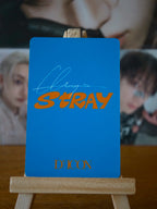 Stray Kids Bang Chan DICON D’FESTA Mini Edition Photocard (Close-up Portrait) — reverse with printed signature design