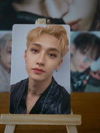 Stray Kids Bang Chan DICON D’FESTA Mini Edition Photocard (Black-shirt Portrait) — front view