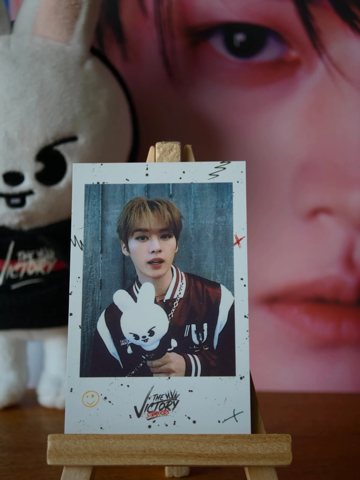 Stray Kids Lee Know THE VICTORY Polaroid-Style Photocard (White Frame with Leebit) — printed photo design
