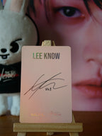 Stray Kids Lee Know NACIFIC Photocard (Round 3 Pink Holographic) — reverse with printed signature design